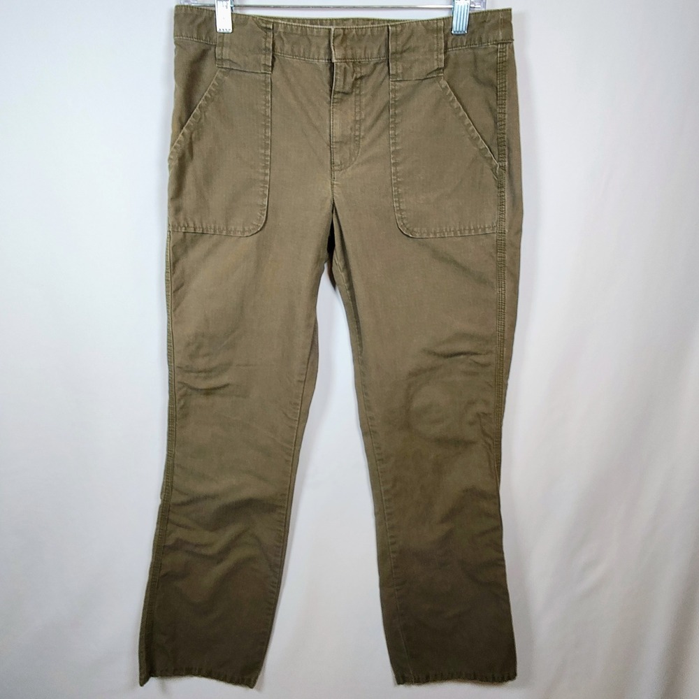 DKNY Jeans Women's Olive Green Ripstop Utility Cargo Pants Size 4 Straight Leg